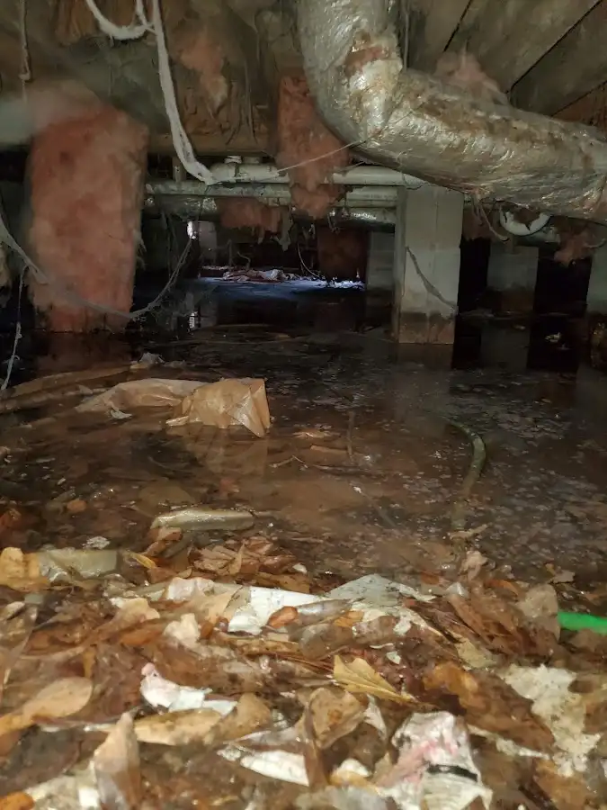 Crawl space flood assessment for Commercial Water Damage Restoration in Flowood